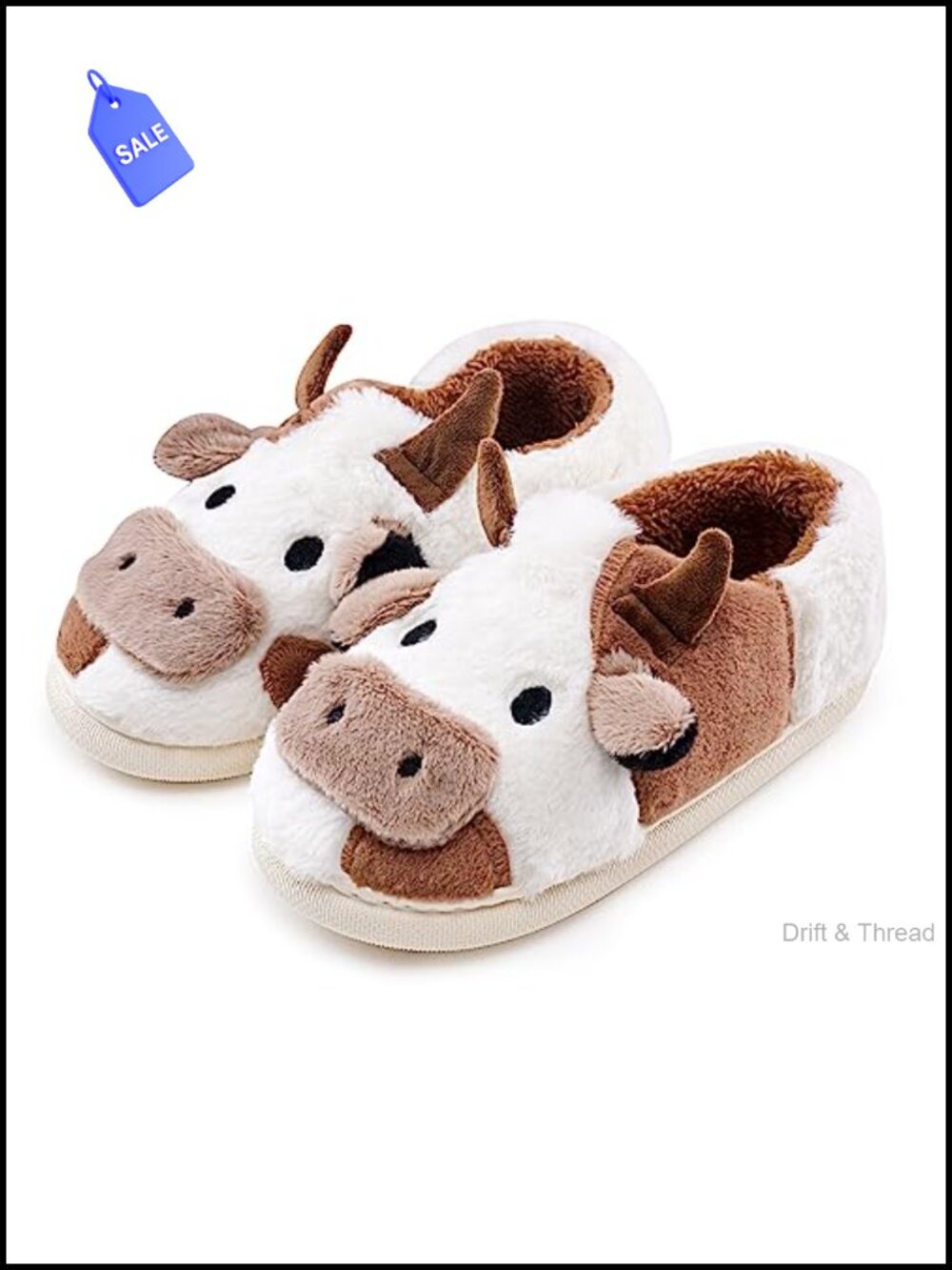 Fluffy Faux Fur Cow Slippers Cozy Fuzzy House Shoes Memory Foam Non-Slip